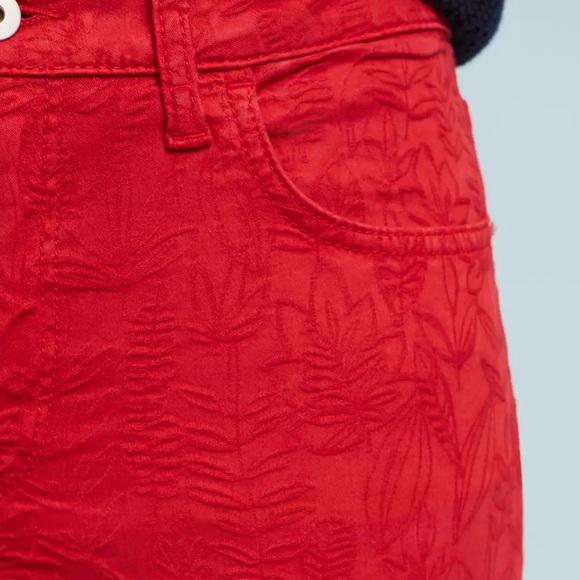 Pilcro & The Letterpress from Anthropologie Red Floral High Rise Skinny Jean- 30 - Picture 6 of 14